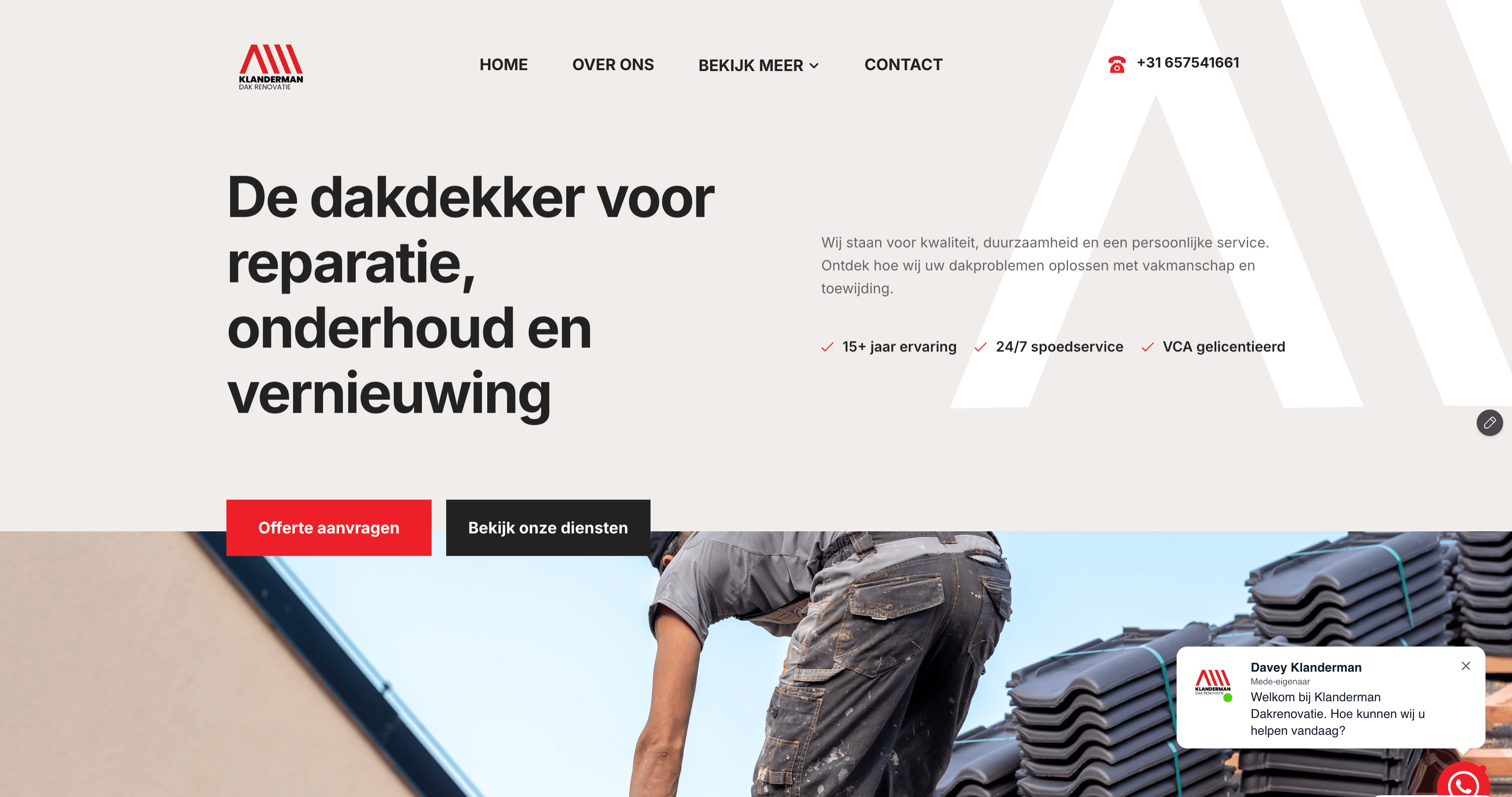 Website for klandermandakrenovatie.nl